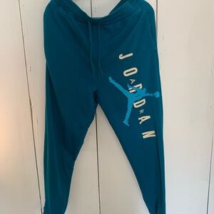 Jordan Teal Sweatpants with White Logo